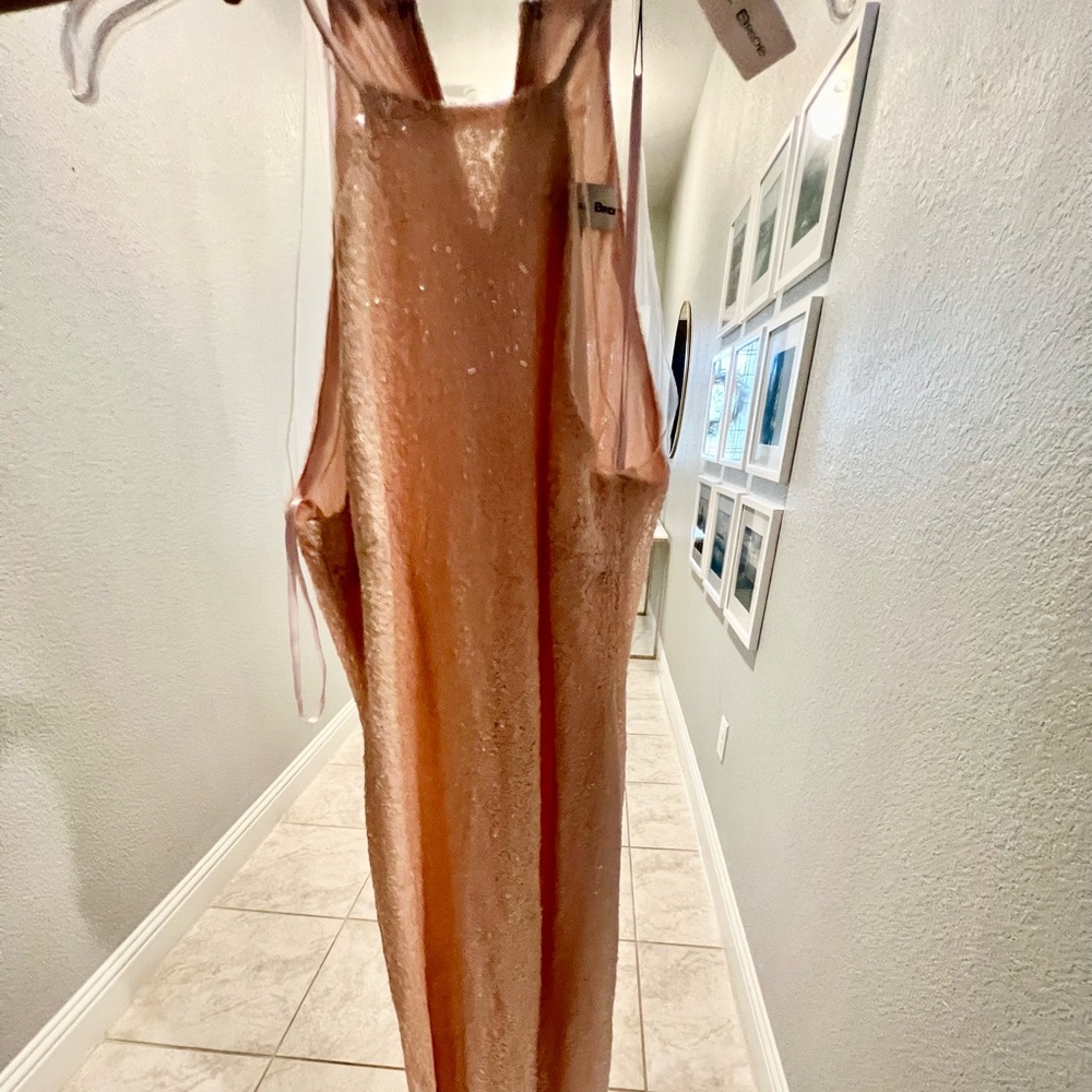NWT Boutique Long Sequin Pink Bridesmaid or Formal Dress